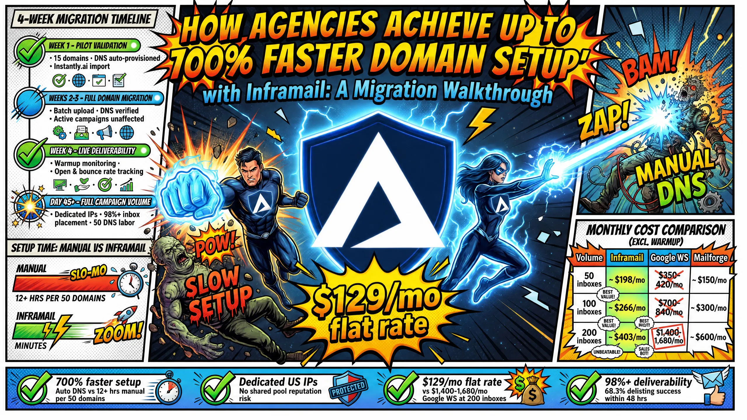 How Agencies Achieve Up to 700% Faster Domain Setup with Inframail: A Migration Walkthrough