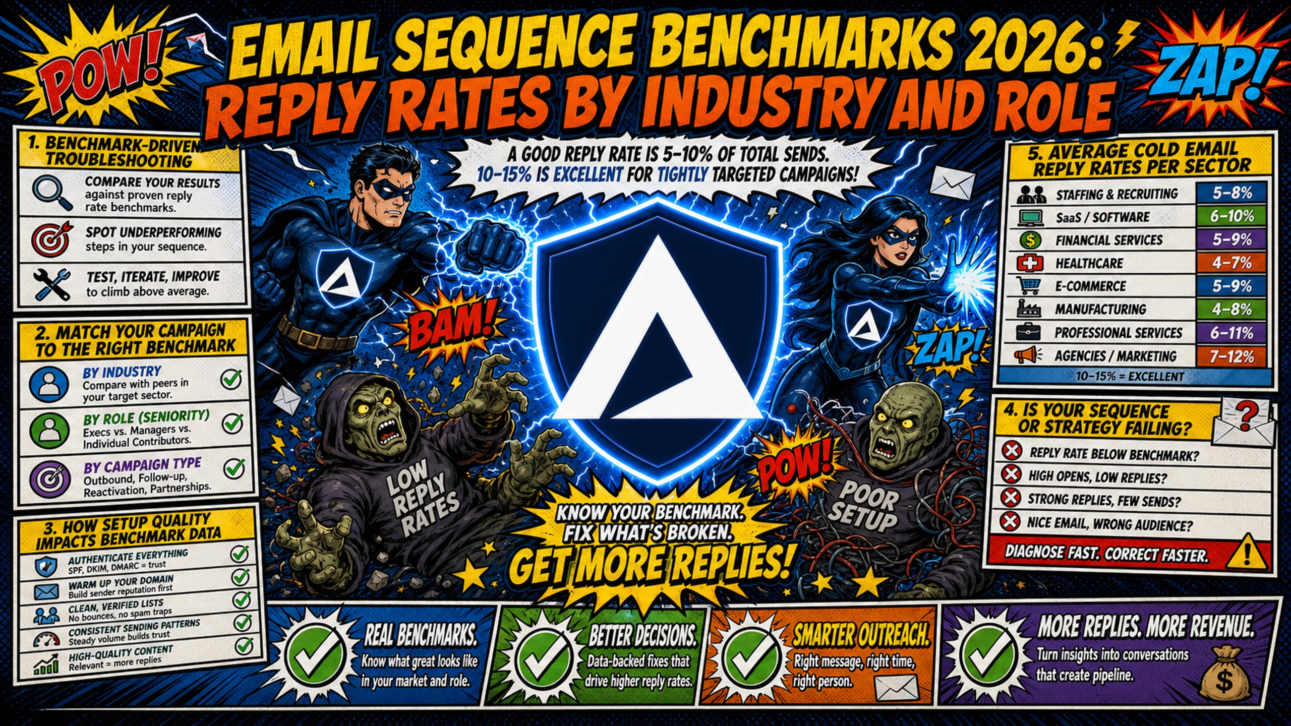 Email Sequence Benchmarks 2026: Reply Rates by Industry and Role