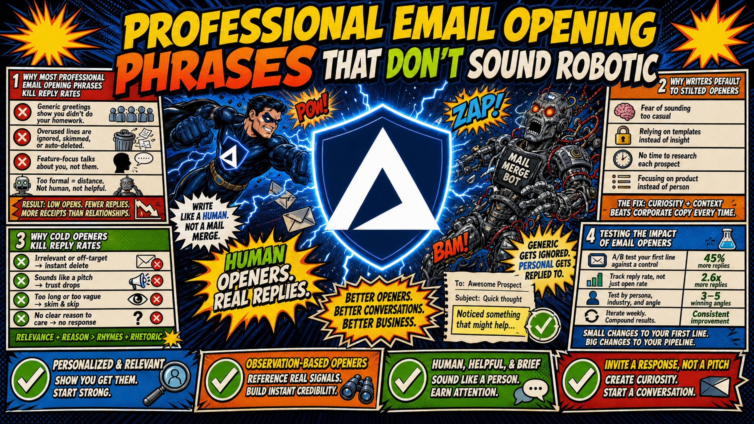 Professional email opening phrases that don't sound robotic