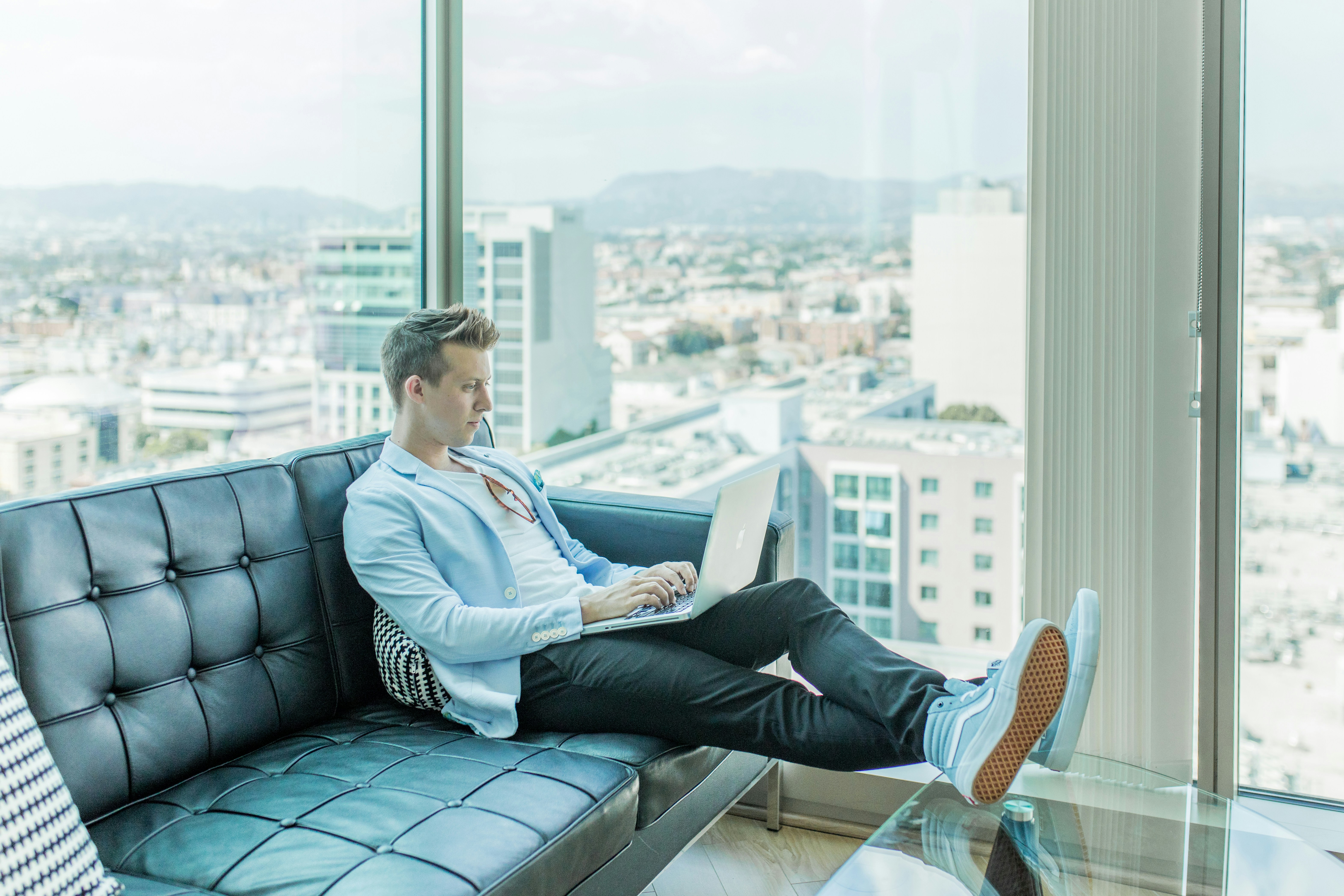 person using laptop - Email Prospecting